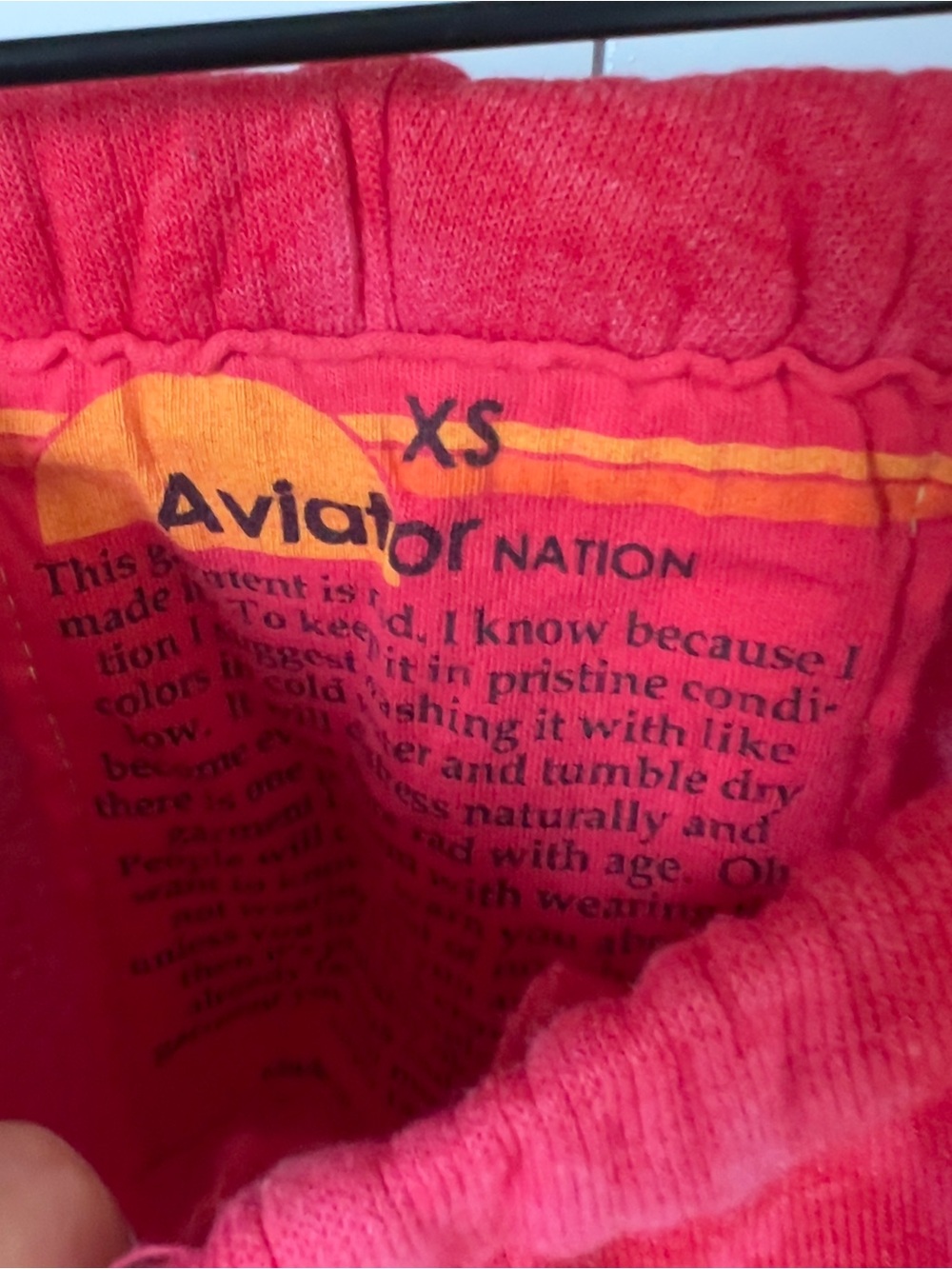 Aviator Nation Hand Dyed Tie Dye Sweatpants - Crystal Red - NWOT - Picture 7 of 8